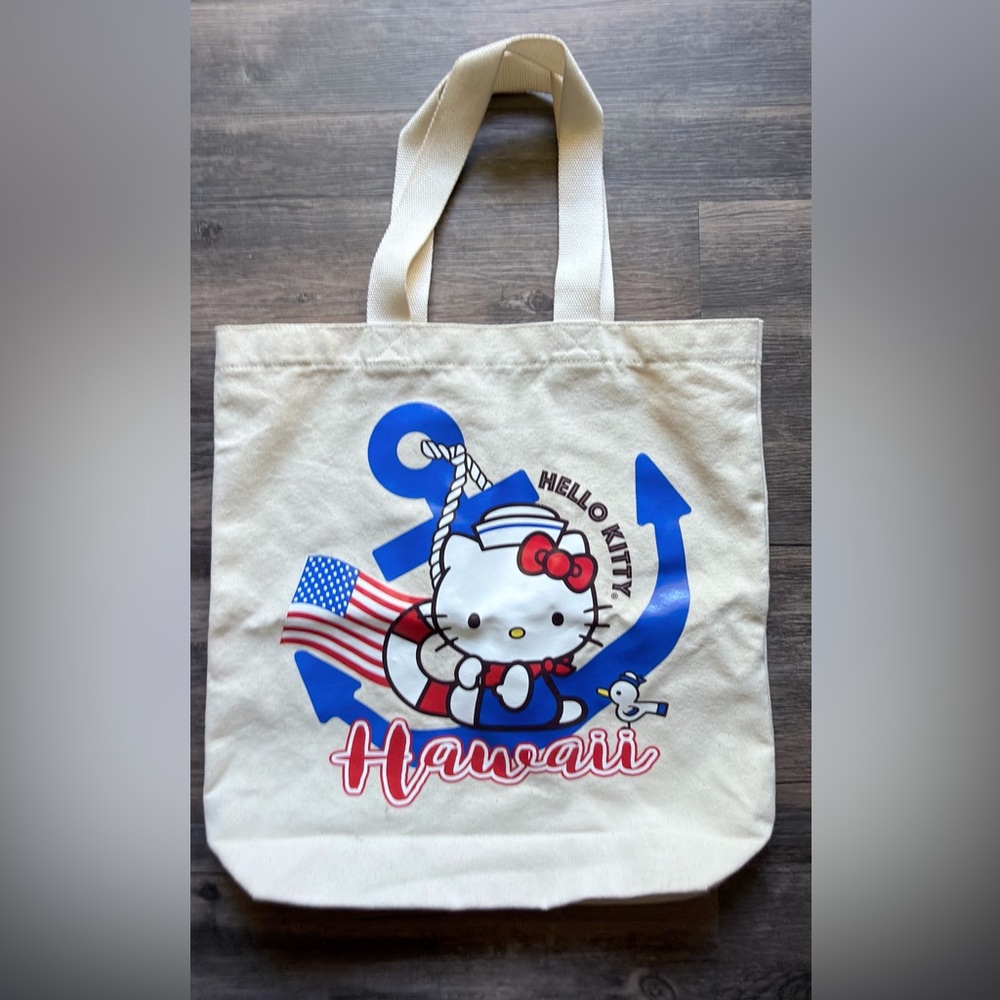 Hello Kitty Hawaii Nautical Tote Bag | Canvas | Anchor Design | Beach Travel